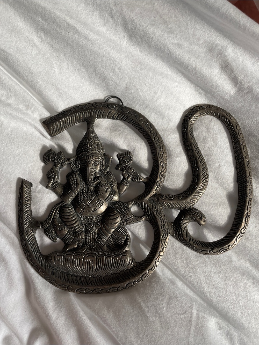 Metal Ganesh Om Wall Hanging - Black Decorative Home Wall Decor